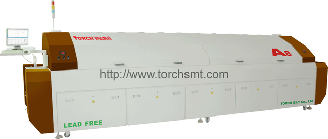 Large-size lead-free Reflow Oven with Eight heating-zones A8