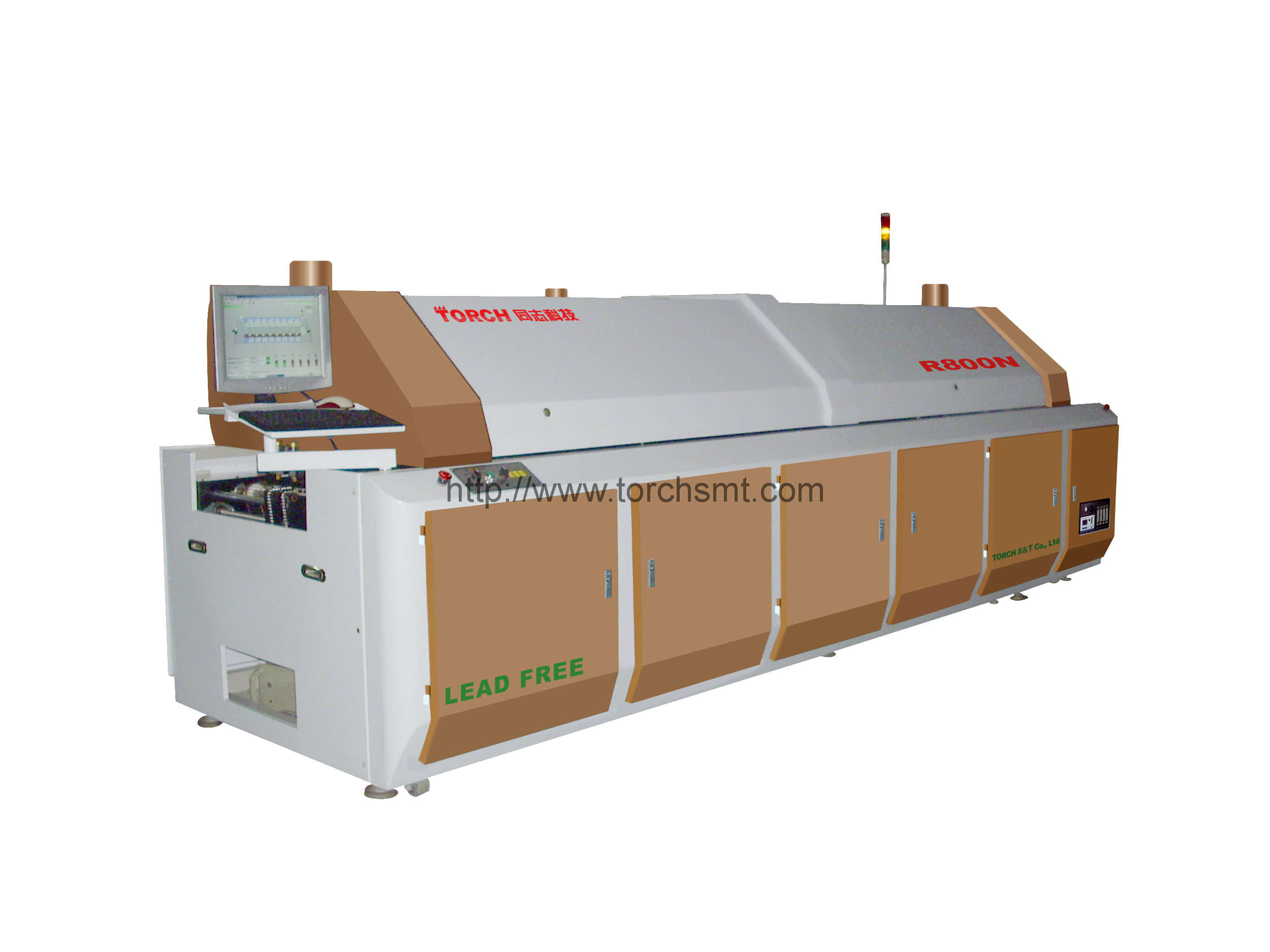 Large-size lead-free Reflow Oven with Eight heating-zones R800N