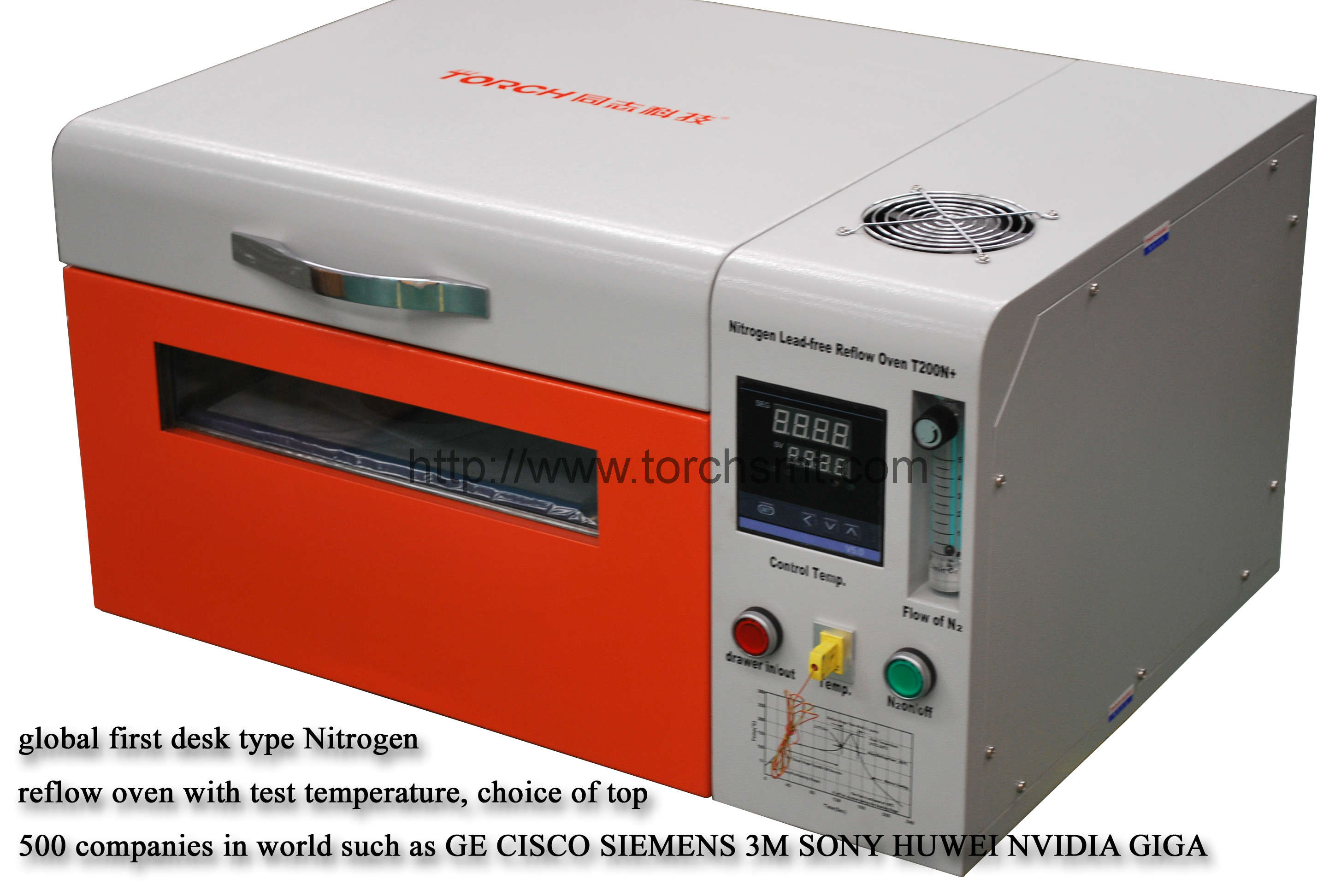Lead free reflow oven with temperature testing T200N+